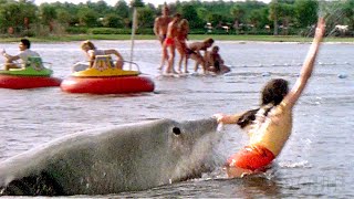 Shark interrupts the show  Jaws 3D  CLIP [upl. by Goto]