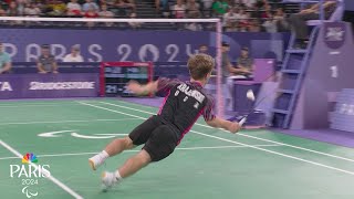 Unbelievable match point ends Miles Krajewskis underdog run at Paris Paralympics  NBC Sports [upl. by Euqram861]