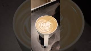 Basic Latte art design ☕ latte art drink coffee shorts love reels [upl. by Elka]