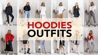 HOODIES Outfit Ideas  How To Style 18 Outfits [upl. by Kare351]