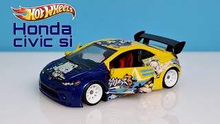 honda civic si widebody itasha hot wheels custom [upl. by Abraham226]