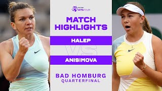 Simona Halep vs Amanda Anisimova  2022 Bad Homburg Quarterfinal  WTA Match Highlights [upl. by Nehtan]