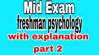 Mid Exam freshman psychology part 2 with explanations [upl. by Gigi]