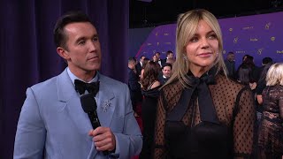 Rob McElhenney amp Kaitlin Olson Emmy Awards 2024 Red Carpet Interview  Emmy Awards [upl. by Yrreiht]