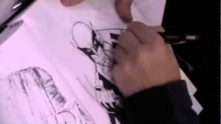 Humberto Ramos sketches Wolverine at Wizard World Atlanta 2010 part two [upl. by Miun]