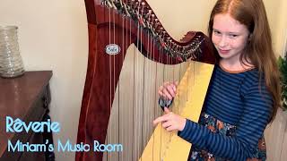 Rêverie harp 12yearold harpist [upl. by Yesdnik]