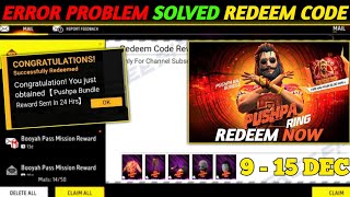 FREE FIRE REDEEM CODE TODAY 10 DECEMBER REDEEM CODE FREE FIRE  FF REDEEM CODE TODAY 10 DECEMBER [upl. by Ahsyia]