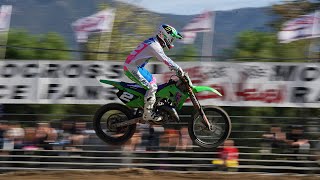 SOUND ON Jeremy McGrath Races a Kawasaki KX125 TwoStroke [upl. by Gathers822]