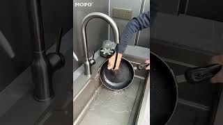 Pull out kitchen faucet cold and hot water sink wash basin wash basin telescopic black magnetic suct [upl. by Aretina]