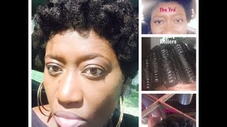 How to Roller Set Short Natural Hair The Fro  2016 [upl. by Malchy]