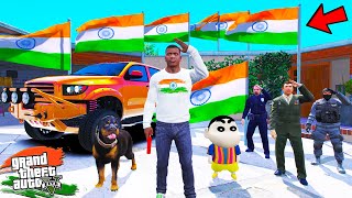 Franklin Celebrating 15 AUGUST Independence Day In GTA 5  SHINCHAN and CHOP [upl. by Yovonnda579]