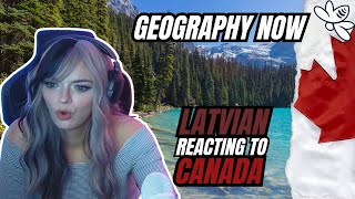 Reacting to Geography Now Canada  Girl React [upl. by Eannyl]