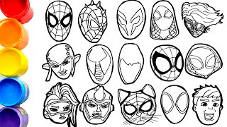 🔴🔴How To Draw spidermanspider versespidey and his amazing friends and villains  FACES 6 [upl. by Ahsekel969]