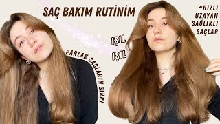 Saç Bakım Rutinim  Parlak ve Hızlı Uzayan Saçlar [upl. by Justine]