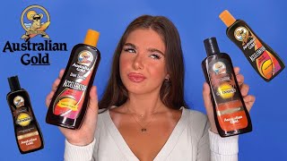 AUSTRALIAN GOLD TANNING LOTION REVIEW 😱  REVIEWING THE BEST TANNING LOTIONS TO GET TANNED FAST [upl. by Yentruoc664]