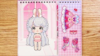 Sticker Play 귀여운 소녀 캐릭터 스티커북 노트 소녀들을 드레스와 장신구 스티커로 예쁘게 꾸미기 Cute Girls DressUp Sticker Note Book [upl. by Gnouhc]