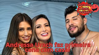 Andressa Urach faz primeira cena com casal e ensina [upl. by Esiuolyram]