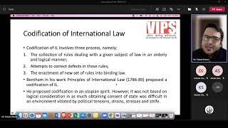 international law lecture  codification of IL 01 feb 2022 [upl. by Estis]