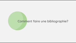 Comment faire une bibliographie [upl. by Gurtner]