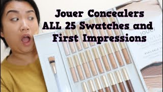 Jouer Concealers ALL 25 Swatches  First Impressions [upl. by Dimitri491]