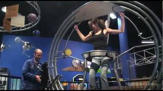 Human gyroscope at Science North  Sudbury News [upl. by Marget]