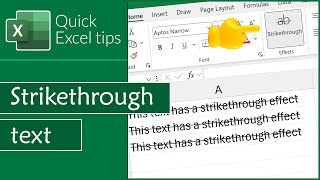 How to strikethrough text in Excel [upl. by Simonette]