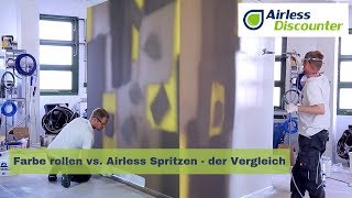 Farbe rollen vs Airless Spritzen  der Vergleich [upl. by Akinehs]