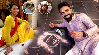 Rangoli Mei Banaya Wife ka Chehra  Family Members Reaction 😍 [upl. by Riffle]