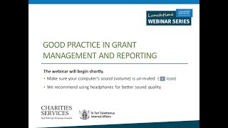 Webinar Good Practice in Grant Management and Reporting [upl. by Esilenna]