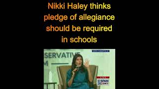 Nikki Haley pledge of allegiance is required for school kids [upl. by Refotsirk832]