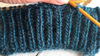 How to knit the Fishermans Rib using knit stitches only No purling Onerow repeat  So Woolly [upl. by Garibald335]