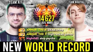 quotNEW DOTA WORLD RECORD with the MOST HIGHEST AVG MMR GAME everquot  TEAM ATF vs TEAM NIGHTFALL [upl. by Rhoda]