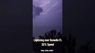 Lightning at 25 speed over Dunedin FLlightning meteorology weather nature tampabay florida [upl. by Arykat423]