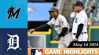 Miami Marlins Vs Detroit Tigers GAME HIGHLIGHTS May 14 2024  2024 MLB Season [upl. by Jard]