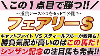 フェアリーステークス 2024【予想】キャットファイト VS スティールブルーが激突も！異様に勝負気配が高いのはこの馬だ！シンザン記念の注目馬も発表 [upl. by Halsey]