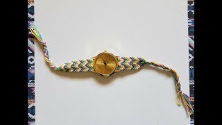 Como hacer el tejido para tu reloj  How to make friendship bracelet to watch [upl. by Aggappera]