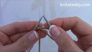 Tutorial 2 Making a slip knot and casting on Knit a Teddy Dog Body [upl. by Ramhaj]