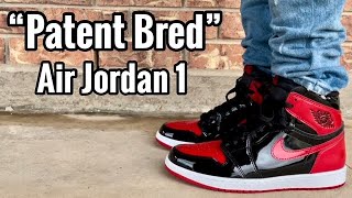 Air Jordan 1 “Patent Bred” Review amp On Feet [upl. by Nnylorac743]