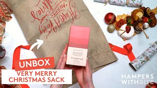 Very Merry Christmas Sack  Christmas Hampers 2023 I Hampers With Bite [upl. by Nahsin]