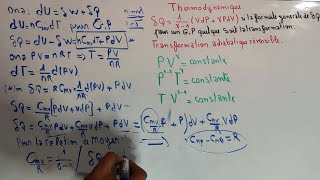 thermodynamique S1  Transformation Adiabatique Réversible dun Gaz Parfait partie 15 [upl. by Mulford534]