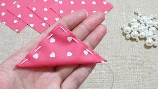 Super Easy Flower Making Idea with Fabric  Amazing Hand Embroidery Flower Design Trick Sewing Hack [upl. by Neelrihs]