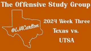 Texas Longhorns Offense vs UTSA 2024  The Offensive Study Group [upl. by Eciram]