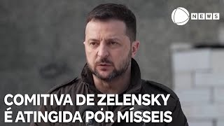 Comitiva de Zelensky é atingida por mísseis da Rússia [upl. by Jacquet]