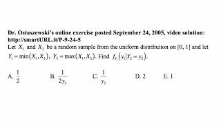 Exam P exercise for September 13 2019 [upl. by Assertal]