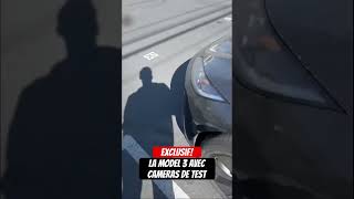 🚨 Exclusif  La model 3 qui sert au développement du ROBOTAXI avec les cameras de test cybercab [upl. by Zoa598]