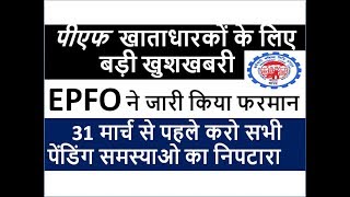 EPFO Releases Order All Pending Problems Are Settled Before March 31 [upl. by Schouten]