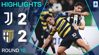 JUVENTUSPARMA 22  HIGHLIGHTS  Bianconeri pegged back in fourgoal thriller  Serie A 202425 [upl. by Etnomaj]