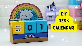 DIY MINI PAPER DESK CALENDAR 2024  DIY Calendar  Paper Craft  Calendar Making  New Year Craft [upl. by Eiryt320]