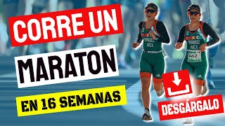 Corre un MARATON en 16 semanas ✅ Plan de Entrenamiento Principiantes 🏃🏽⚡ [upl. by Htebaras]