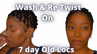 Starter Locs On Short Hair Two Strand Twist Retwist amp Wash Day Cap Method [upl. by Tobey]